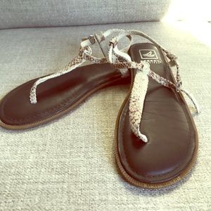 Sperry snakeskin leather thong sandals